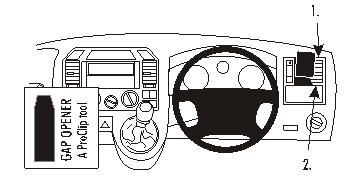 Brodit ProClip 603278 voor Volkswagen T5 Transporter/Pickup 2003-2009 en Volkswagen Caravelle 2004-2009 - productfoto zwarte ABS montagebasis