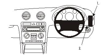 Brodit ProClip 603416 voor Audi S3 2003-2013 en Audi A3 2003-2012 - productfoto zwarte ABS montagebasis