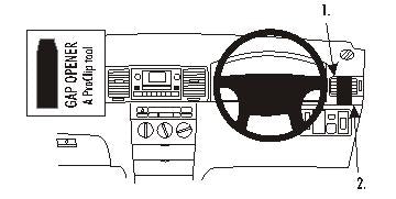 Brodit ProClip 603803 voor Toyota Corolla 2002-2007 - productfoto zwarte ABS montagebasis