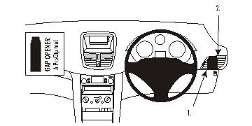 Brodit ProClip 603817 voor Peugeot 207 2006-2014 - productfoto zwarte ABS montagebasis