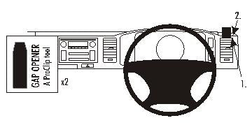 Brodit ProClip 603887 voor Toyota HiAce 2007-2019 - productfoto zwarte ABS montagebasis
