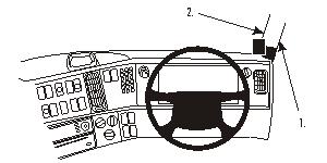 Brodit ProClip 603983 voor Volvo NH series 2007-2011, Volvo FM series 2007-2013 en Volvo FH series 2007-2011 - productfoto zwarte ABS montagebasis