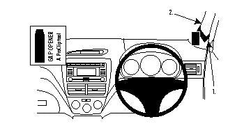 Brodit ProClip 604084 voor Subaru Impreza 2008-2012 - productfoto zwarte ABS montagebasis