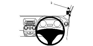 Brodit ProClip 604172 voor Citroen Nemo 2008-2021, Fiat Qubo 2008-2021 e.a. - productfoto zwarte ABS montagebasis