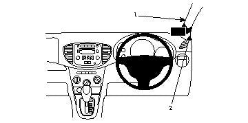Brodit ProClip 604185 voor Hyundai i10 2008-2010 - productfoto zwarte ABS montagebasis
