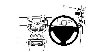 Brodit ProClip 604209 voor Renault Twingo 2008-2012 - productfoto zwarte ABS montagebasis