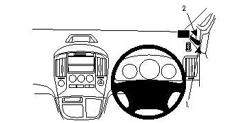 Brodit ProClip 604290 voor Hyundai H1 2009-2020 - productfoto zwarte ABS montagebasis