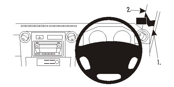 Brodit ProClip 604468 voor Toyota LandCruiser 70 2008-2017 - productfoto zwarte ABS montagebasis