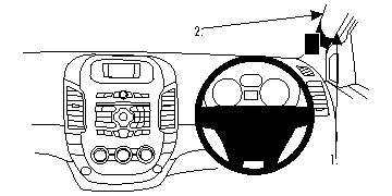Brodit ProClip 604729 voor Ford Ranger 2012-2015 - productfoto zwarte ABS montagebasis