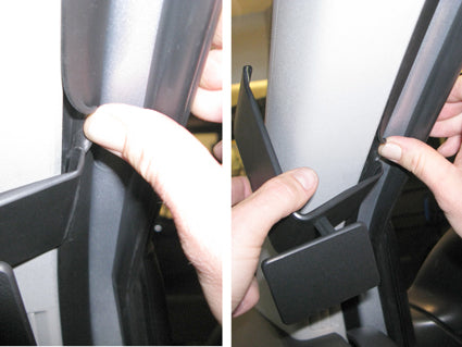 Brodit ProClip 604736 voor Volkswagen T5 Transporter/Pickup 2010-2015 en Volkswagen Caravelle 2010-2015 - montagepositie op dashboard