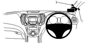 Brodit ProClip 604835 voor Hyundai Santa Fe 2013-2018 en Hyundai Grand Santa Fe 2013-2018 - productfoto zwarte ABS montagebasis