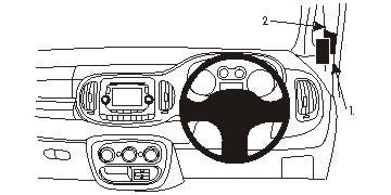 Brodit ProClip 604882 voor Fiat 500 L 2013-2022 - productfoto zwarte ABS montagebasis