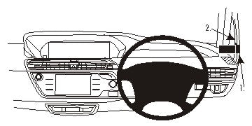 Brodit ProClip 604931 voor Citroen C4 SpaceTourer 2019-2023, Citroen C4 Picasso II 2013-2018 e.a. - productfoto zwarte ABS montagebasis