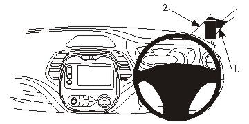 Brodit ProClip 604943 voor Renault Captur 2014-2019 - productfoto zwarte ABS montagebasis