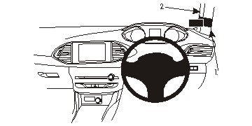 Brodit ProClip 604953 voor Peugeot 308 2014-2021 - productfoto zwarte ABS montagebasis