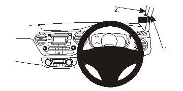 Brodit ProClip 604988 voor Hyundai i10 2014-2019 - productfoto zwarte ABS montagebasis