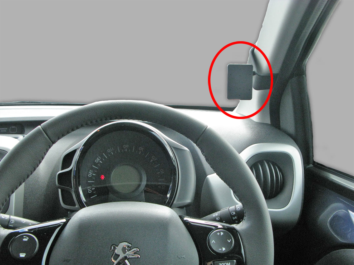 Brodit ProClip 605036 voor Citroen C1 2014-2021, Peugeot 108 2014-2021 en Toyota AYGO 2014-2021 - productfoto zwarte ABS montagebasis
