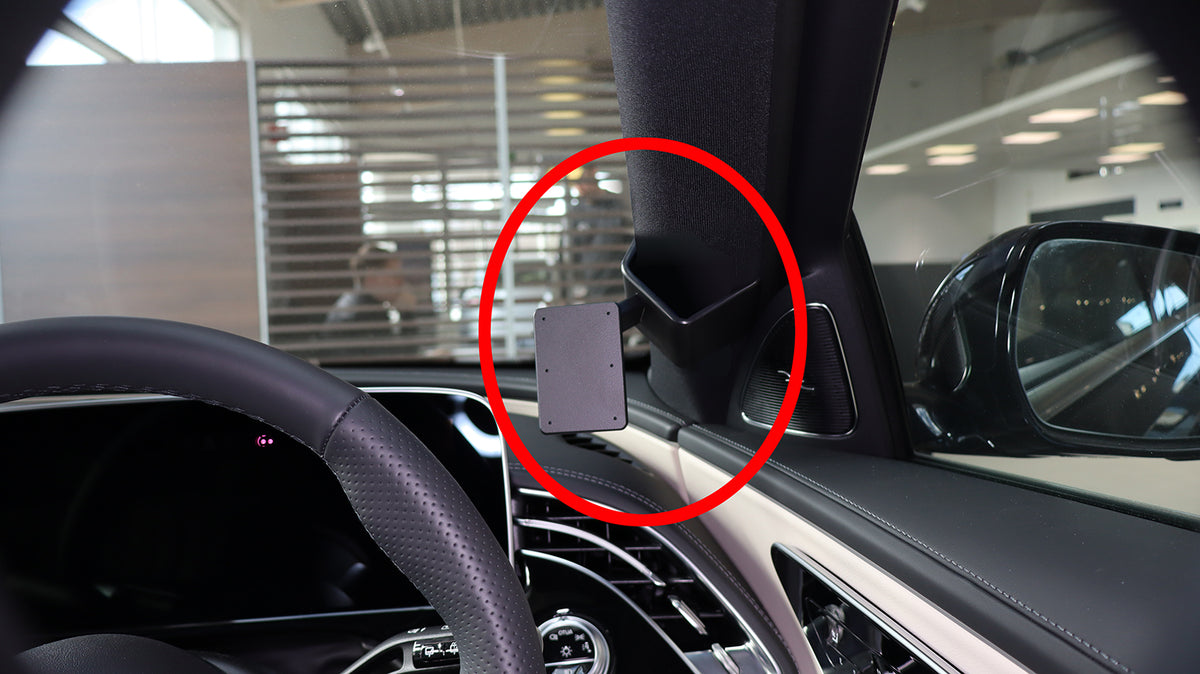 Brodit ProClip 606039 voor Mercedes Benz E-Class, Stationwagon 2024-2026 en Mercedes Benz E-Class, Sedan 2024-2026 - productfoto zwarte ABS montagebasis