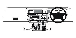 Brodit ProClip 632462 voor Toyota LandCruiser 90 1997-2002 - montagepositie op dashboard