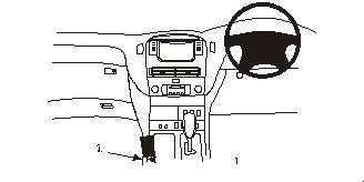Brodit ProClip 632889 voor Lexus LS Series 2001-2006 - productfoto zwarte ABS montagebasis