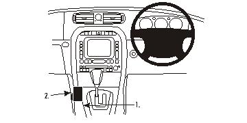 Brodit ProClip 633385 voor Jaguar XJ 2003-2009 - productfoto zwarte ABS montagebasis