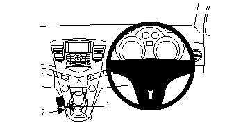 Brodit ProClip 634350 voor Chevrolet Cruze 2009-2014 en Holden Cruze 2009-2015 - productfoto zwarte ABS montagebasis