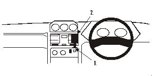 Brodit ProClip 651967 voor Mitsubishi Shogun 1992-1999, Mitsubishi Pajero 1992-1999 en Mitsubishi Montero 1992-2000 - montagepositie op dashboard