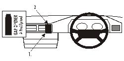 Brodit ProClip 652015 voor Mercedes Benz 124 (200-500E) 1986-1994 - productfoto zwarte ABS montagebasis