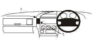 Brodit ProClip 652023 voor BMW 3-series E36 1991-1998 - montagepositie op dashboard