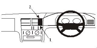 Brodit ProClip 652025 voor Mercedes Benz C-Class (180-320) 1993-1999 - productfoto zwarte ABS montagebasis