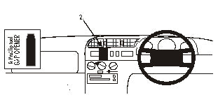 Brodit ProClip 652072 voor Citroen Relay 1994-2001, Citroen Jumper 1996-2001 en Fiat Ducato 1995-2001 - montagepositie op dashboard
