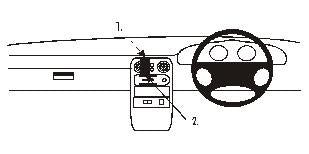 Brodit ProClip 652093 voor Mazda MX-5 1989-1993 en Mazda Miata 1989-1993 - montagepositie op dashboard