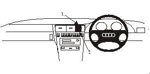 Brodit ProClip 652106 voor Audi S8 1994-2002 en Audi A8 1994-2002 - productfoto zwarte ABS montagebasis