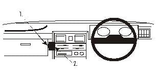 Brodit ProClip 652126 voor Nissan Patrol 1995-1997 - montagepositie op dashboard