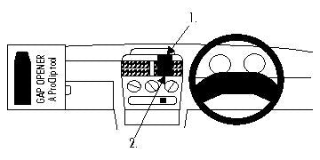 Brodit ProClip 652129 voor Holden Combo 1995-2000, Holden Barina 1995-2000 e.a. - productfoto zwarte ABS montagebasis