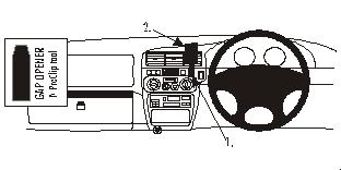 Brodit ProClip 652380 voor Holden Jackaroo 1997-2003, Isuzu Trooper 1997-2004 e.a. - productfoto zwarte ABS montagebasis