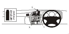 Brodit ProClip 652502 voor Saab 9-5 1998-2005 - productfoto zwarte ABS montagebasis