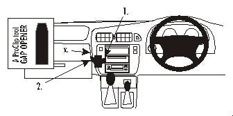 Brodit ProClip 652603 voor Nissan Patrol 1998-2010 - montagepositie op dashboard