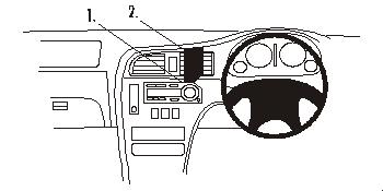 Brodit ProClip 652691 voor Subaru Outback 1999-2002, Subaru Liberty 1999-2002 en Subaru Legacy 1999-2003 - productfoto zwarte ABS montagebasis
