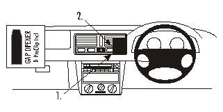 Brodit ProClip 652692 voor Volkswagen Bora 1999-2005 - productfoto zwarte ABS montagebasis