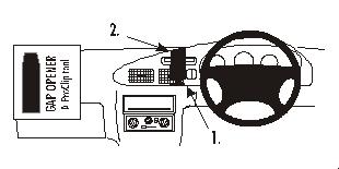 Brodit ProClip 652727 voor Ford Ranger 1999-2006, Ford Curier 2001-2007 e.a. - montagepositie op dashboard