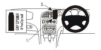 Brodit ProClip 652737 voor Holden Executive 1998-2002, Holden Commodore VX 1998-2002 e.a. - productfoto zwarte ABS montagebasis