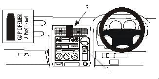 Brodit ProClip 652749 voor Toyota Prado 1997-2002 en Toyota LandCruiser 90 1997-2002 - productfoto zwarte ABS montagebasis