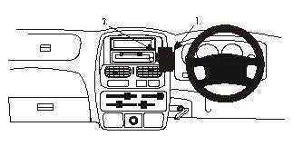 Brodit ProClip 652751 voor Nissan Navara 1999-2005 en Nissan King Cab 2000-2006 - productfoto zwarte ABS montagebasis