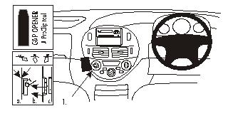 Brodit ProClip 652831 voor Toyota Tarago 2001-2005 en Toyota Previa 2001-2006 - productfoto zwarte ABS montagebasis