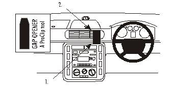 Brodit ProClip 652840 voor Ford Galaxy 2001-2006 - productfoto zwarte ABS montagebasis