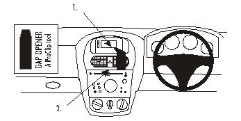 Brodit ProClip 652855 voor Holden Combo 2001-2011, Holden Barina 2001-2007 e.a. - productfoto zwarte ABS montagebasis