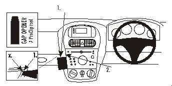 Brodit ProClip 652856 voor Holden Combo 2001-2011, Holden Barina 2001-2007 e.a. - productfoto zwarte ABS montagebasis
