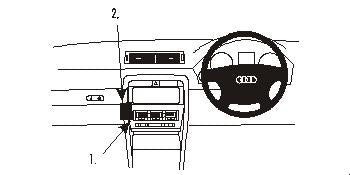 Brodit ProClip 652871 voor Audi S4 Sedan 2001-2007, Audi S4 Avant 2002-2007 e.a. - productfoto zwarte ABS montagebasis
