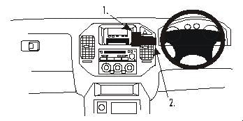 Brodit ProClip 652879 voor Mitsubishi Shogun 2000-2006, Mitsubishi Pajero 2000-2006 en Mitsubishi Montero 2001-2007 - productfoto zwarte ABS montagebasis